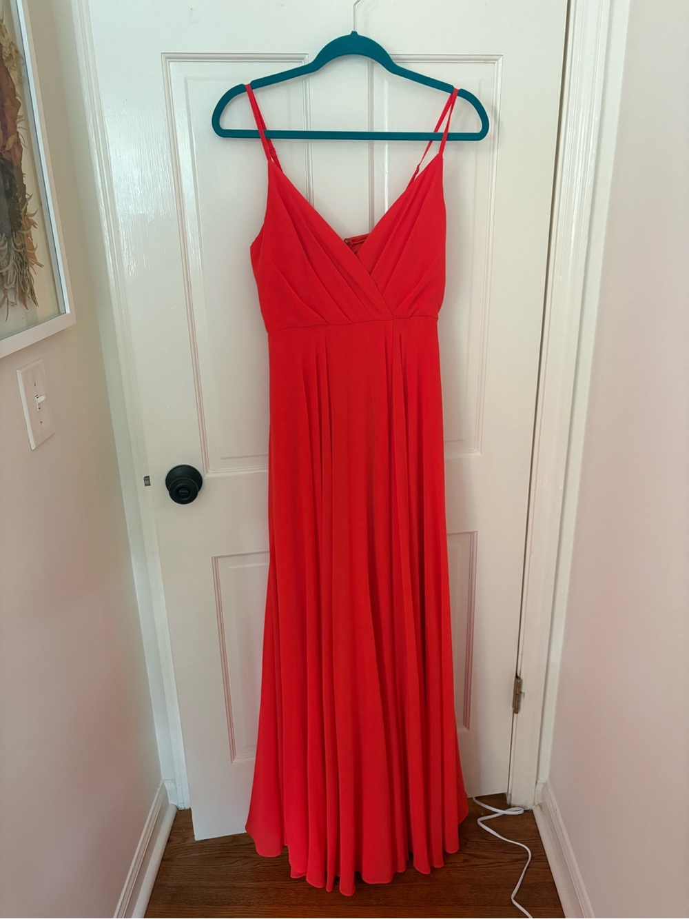 Lulu's Vibrant Red Spaghetti-Strap Maxi Dress